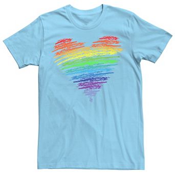 Men's Pride Love Wins Rainbow Heart Graphic Tee