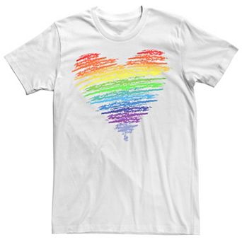 Men's Pride Love Wins Rainbow Heart Graphic Tee