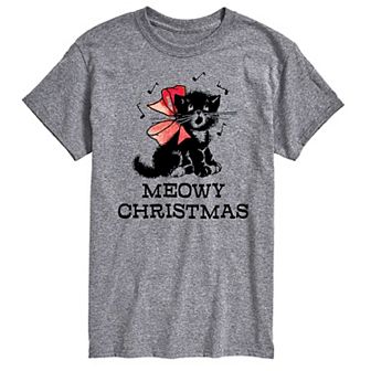 Big & Tall Vintage Meowy Christmas Graphic Tee