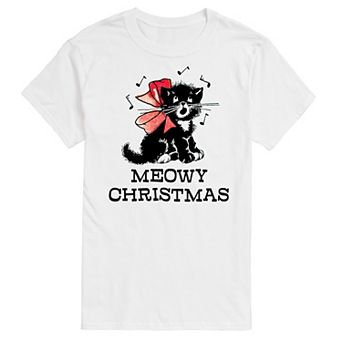 Big & Tall Vintage Meowy Christmas Graphic Tee