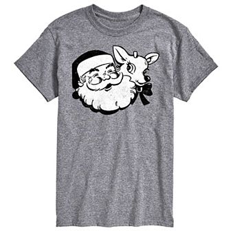 Big & Tall Santa and Reindeer Graphic Tee