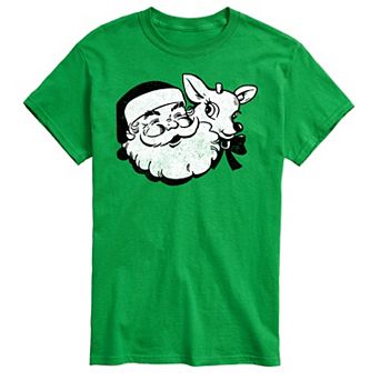 Big & Tall Santa and Reindeer Graphic Tee