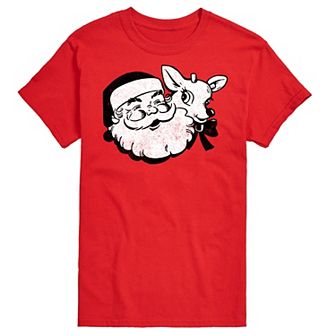 Big & Tall Santa and Reindeer Graphic Tee
