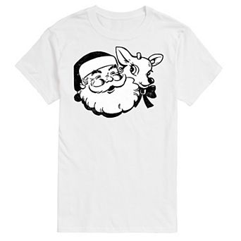 Big & Tall Santa and Reindeer Graphic Tee