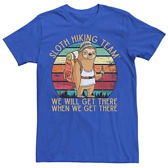 Men's Sloth Hiking Team Get There When We Get There Graphic Tee