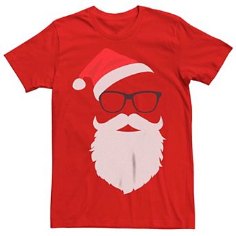 Men's Christmas Hipster Santa Graphic Tee