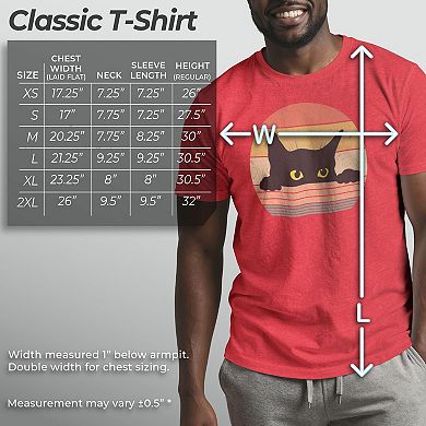 Men's Retro Cat Circle Graphic Tee