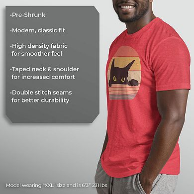 Men's Retro Cat Circle Graphic Tee