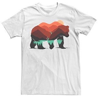 Men's Stay Wild Bear Forest Landscape Graphic Tee