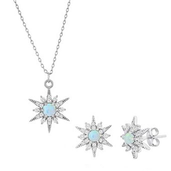 Nautica Rocks Opal Sunburst Cubic Zirconia Necklace & Earrings Set