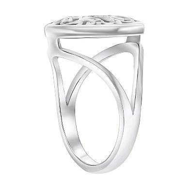 Nautica Rocks Sterling Silver Larimar Filigree Design Ring