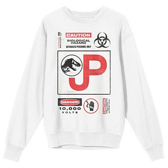 Men's Jurassic Park Caution Hazard Graphic Sweatshirt
