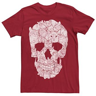 Men's Sketchy Cats Skull Graphic Tee