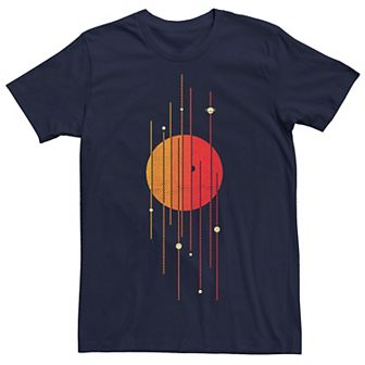 Men's Solar System Simple Lines Graphic Tee