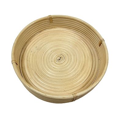Everyday Decor Round Cane Tray Table Decor