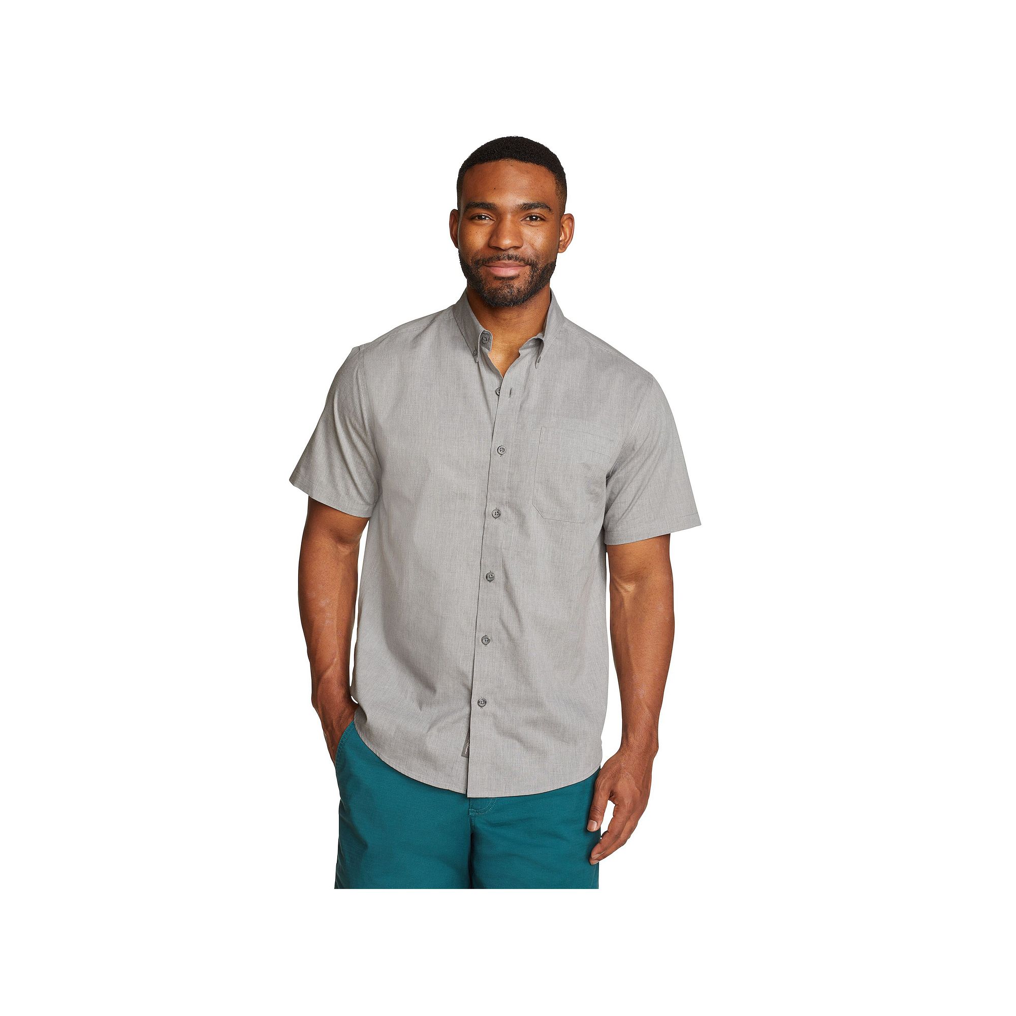 Big & Tall Eddie Bauer Voyager Flex Short Sleeve Button Down Shirt, Mens, 
