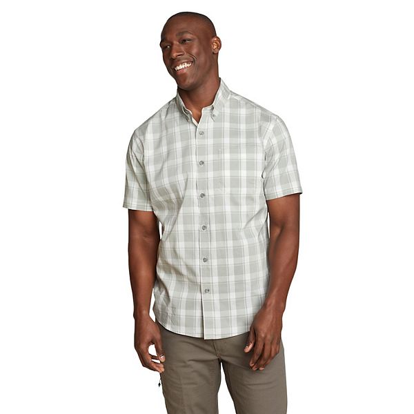 Big & Tall Eddie Bauer Voyager Flex Short Sleeve Button Down Shirt - Herb (M TALL)