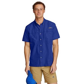 Big & Tall Eddie Bauer Ripstop Guide Short Sleeve Button Down Shirt