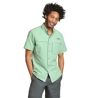 Big & Tall Eddie Bauer Ripstop Guide Short Sleeve Button Down Shirt