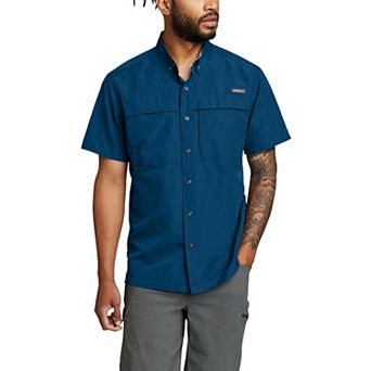 Big & Tall Eddie Bauer Ripstop Guide Short Sleeve Button Down Shirt