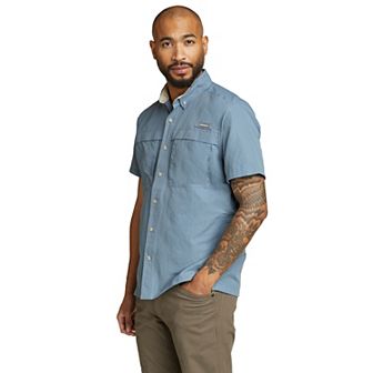 Big & Tall Eddie Bauer Ripstop Guide Short Sleeve Button Down Shirt