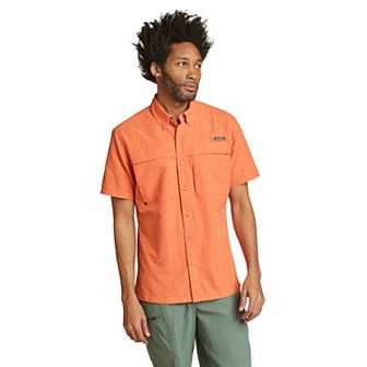 Big & Tall Eddie Bauer Ripstop Guide Short Sleeve Button Down Shirt