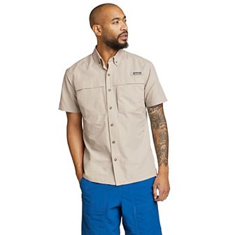Big & Tall Eddie Bauer Ripstop Guide Short Sleeve Button Down Shirt