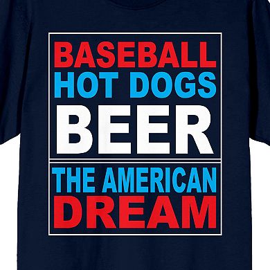 Men's Americana Baseball Hot Dogs Graphic Tee