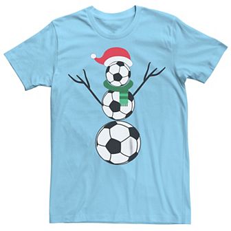 Men's Christmas Soccer Snowman Graphic Tee