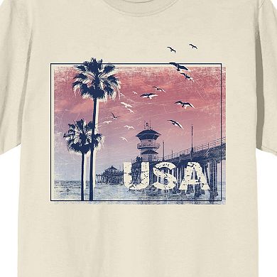 Men's Americana USA Beach Graphic Graphic Tee
