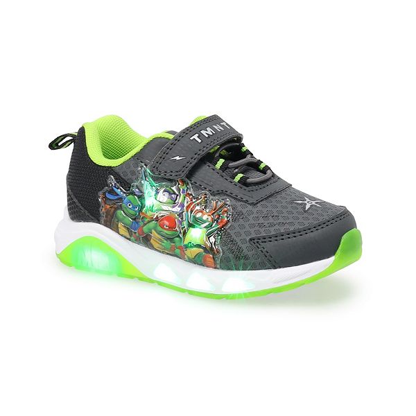 Nickelodeon Teenage Mutant Ninja Turtles Boys' Light-Up Shoes - Gray Black (6 T)