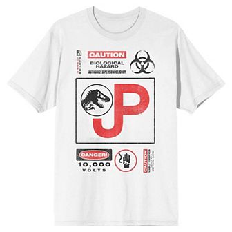 Men's Jurassic Park Caution Hazard Graphic Tee