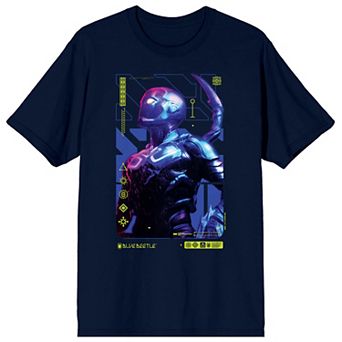 Men's Blue Beetle Superhero Pose Graphic Tee