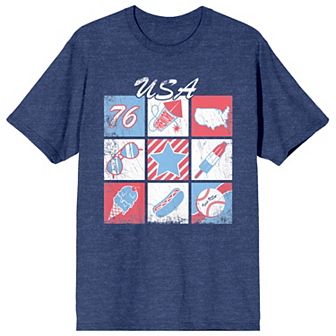Men's Americana Retro Grid Graphic Tee