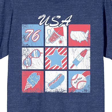 Men's Americana Retro Grid Graphic Tee