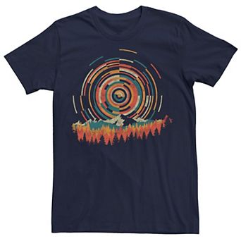 Men's The Geometry Of Sunrise Mountains Landscape Graphic Tee
