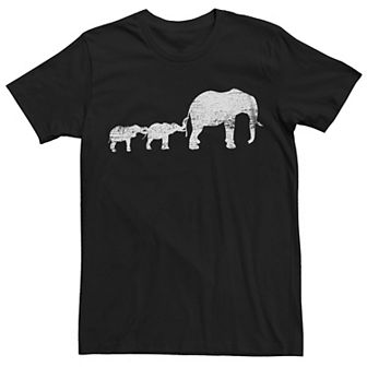 Men's Elephant Family Distressed Graphic Tee