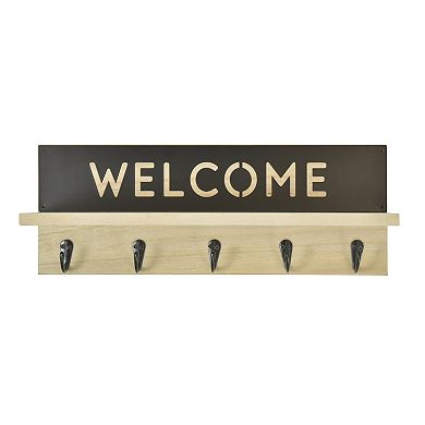 Belle Maison "Welcome" Wall Hook with Shelf