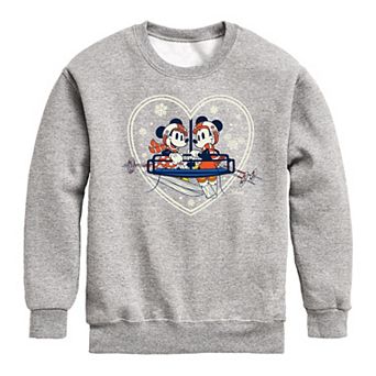 Disney's Ski Lift Heart Crew Fleece Sweatshirt