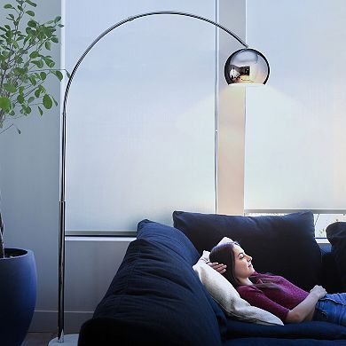Brightech Olivia 75" Led Contemporary Arc Floor Lamp With Marble Base
