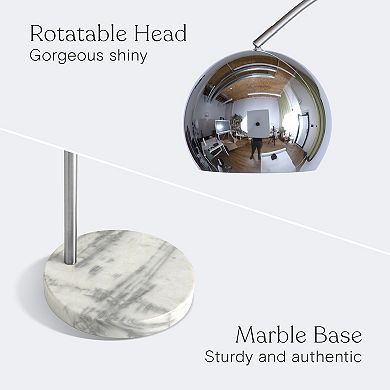 Brightech Olivia 75" Led Contemporary Arc Floor Lamp With Marble Base