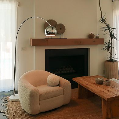 Brightech Olivia 75" Led Contemporary Arc Floor Lamp With Marble Base