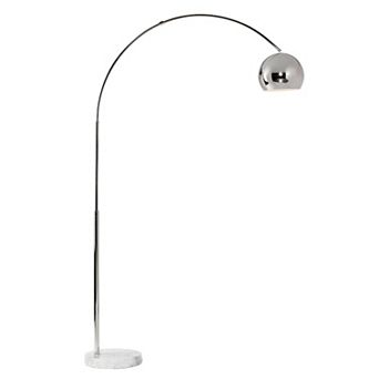 Olivia 75" LED Arc Floor Lamp with Metal Bowl Shade