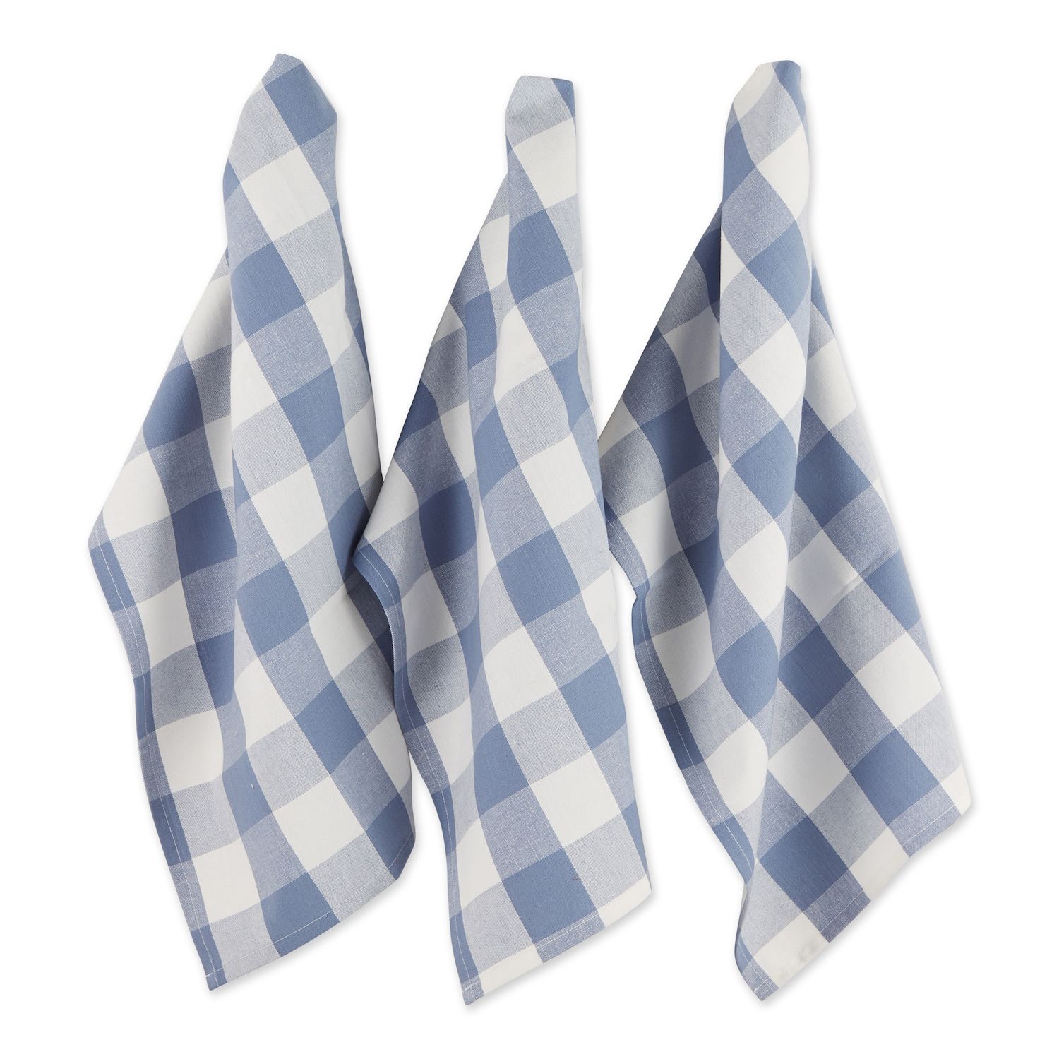 Kitchen Towels Set Of 3 Buffalo Checks Aqua/white Color Kitchen Towels  20x30 Inc