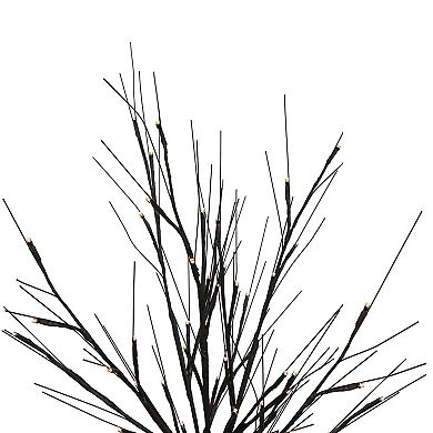 39" LED Lighted Black Halloween Twig Tree - Warm White Lights
