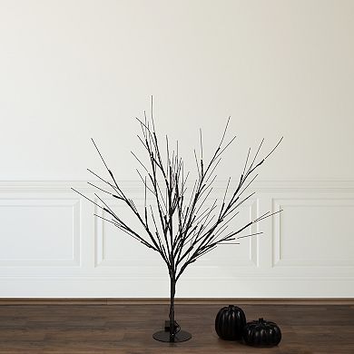 39" LED Lighted Black Halloween Twig Tree - Warm White Lights