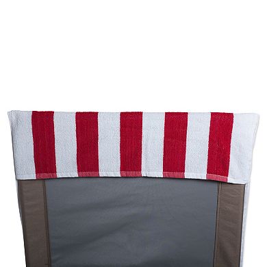 82" Red and White Stripe With Top Fitted Pocket Beach Towel