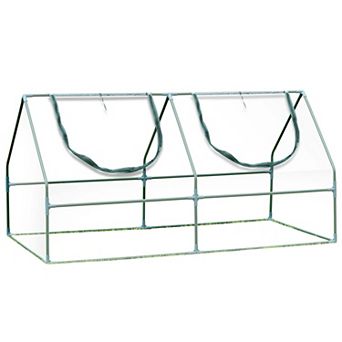 Aoodor 6' L x 3' W x 3' H Portable Mini Greenhouse with 2 Zipper Doors and Water/UV PVC Cover