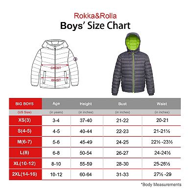 Boys' Rokka&Rolla Ultra Light Packable Down Puffer Jacket