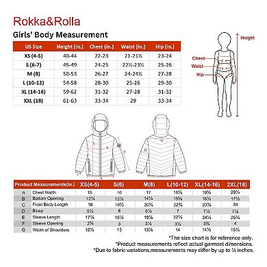 Girls' Rokka&Rolla Reversible Lightweight Puffer Jacket